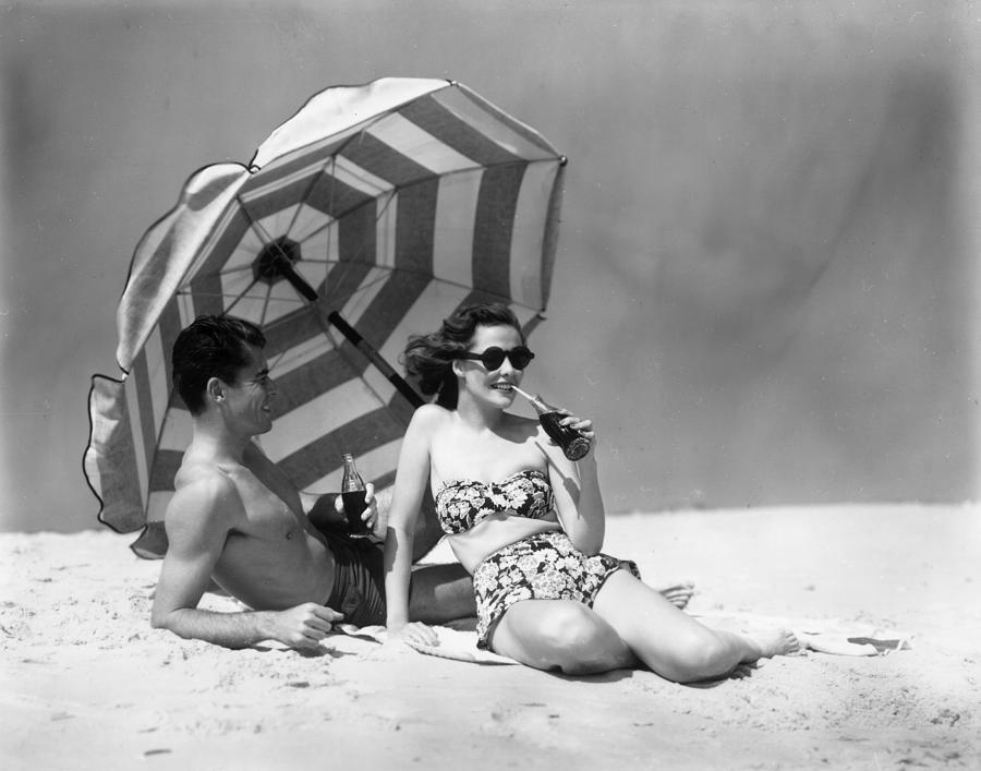 Black And White Photograph - Beach Holiday by Camerique Archive