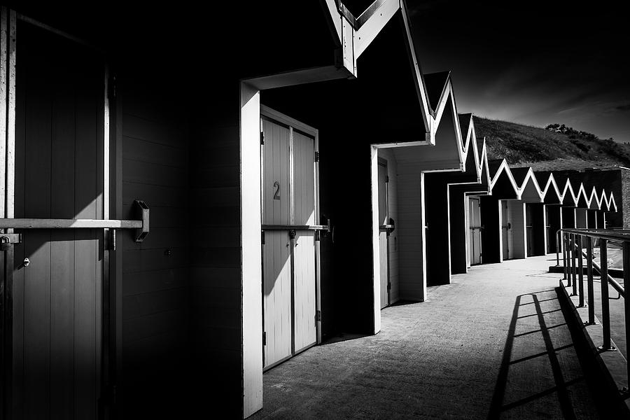 Beach Huts In Monochrome Photograph by Lee Kershaw