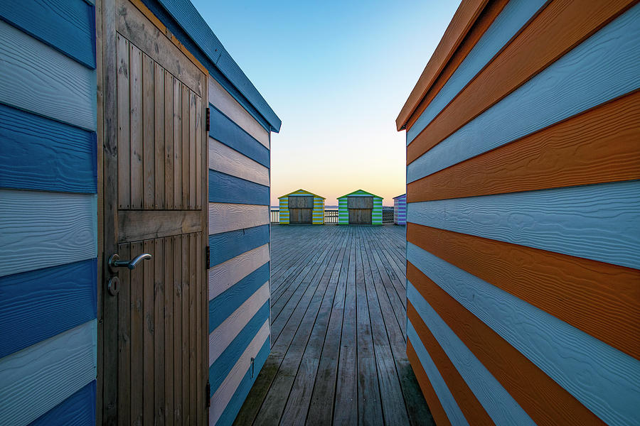 Architecture Photograph - Beach Huts On The Pier by Linda Wride