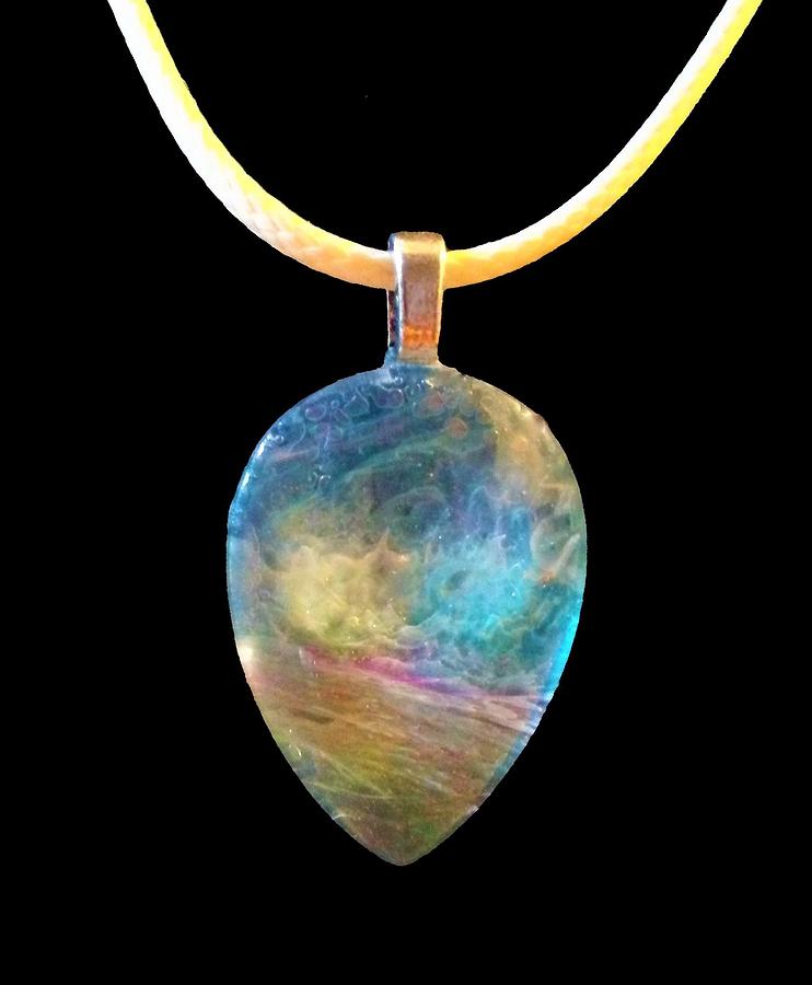 Beach in a Pendant Jewelry by Mary Poliquin - Policain Creations
