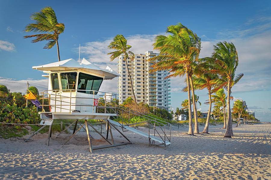 Beach In Fort Lauderdale Florida Digital Art by Laura Zeid