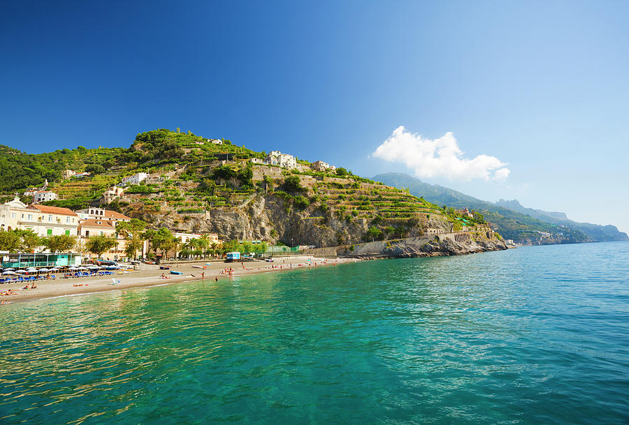 Beach In Minori Campania, Amalfi Coast Photograph by Brzozowska