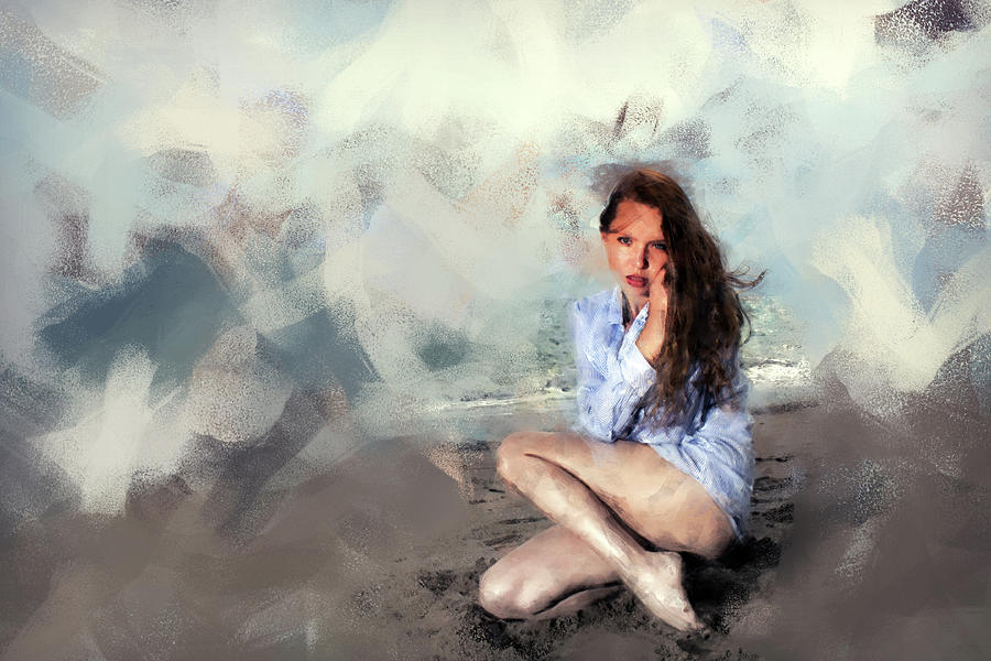 Beach Pose I Digital Art