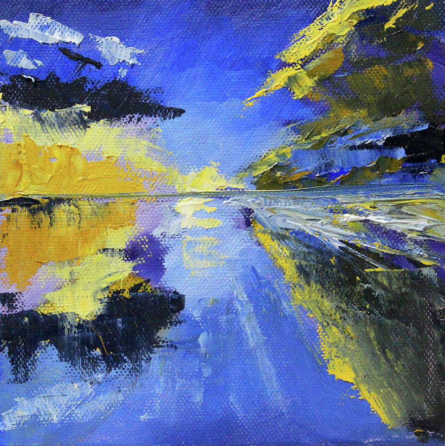 Beach Reflection Painting by Nancy Merkle