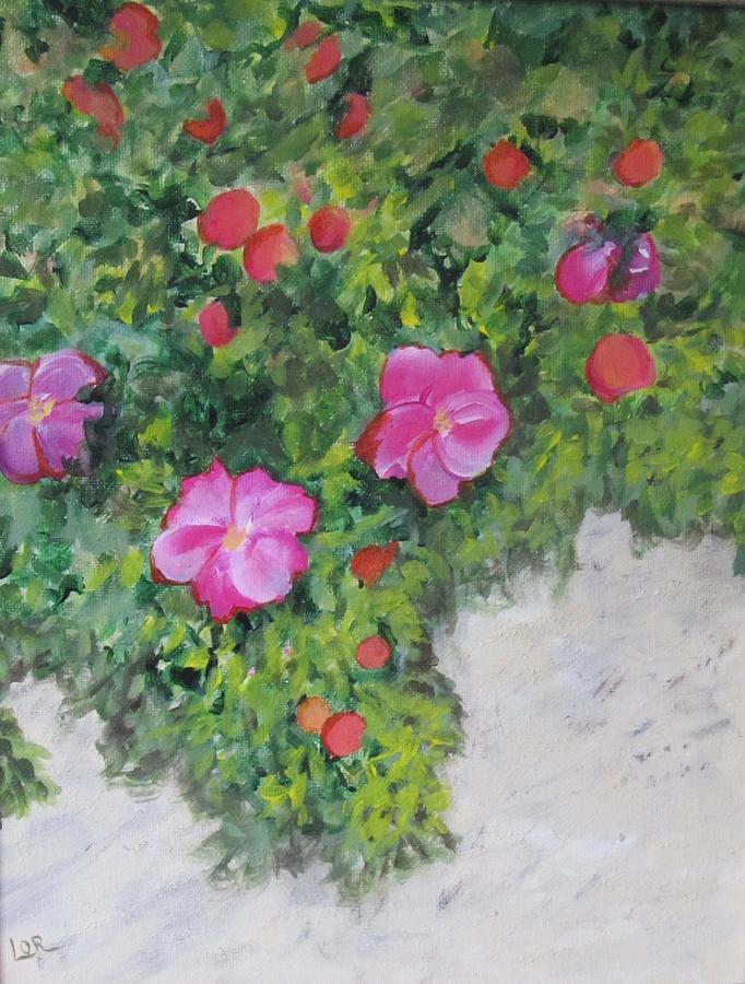 Beach Roses for Steph Painting by Lorraine Centrella