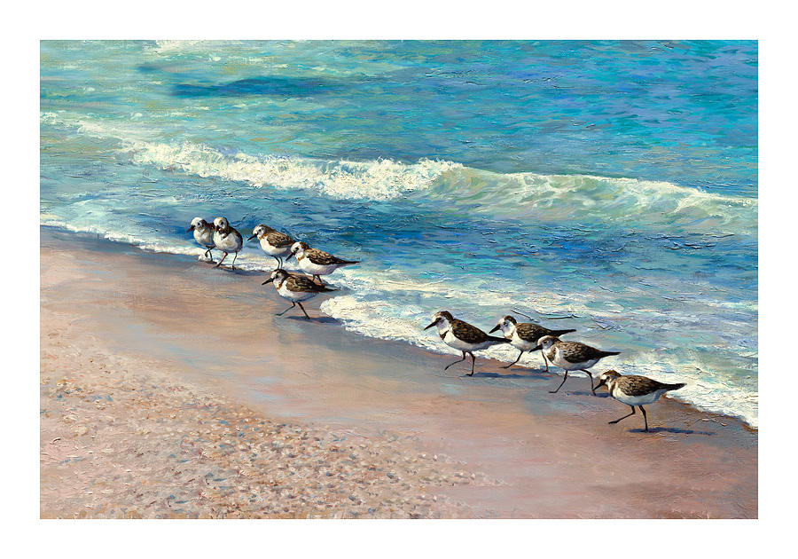 Bird Painting - Beach Runners by Laurie Snow Hein