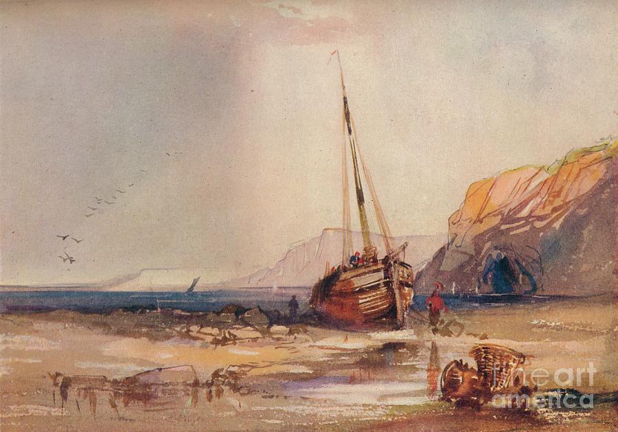 Beach Scene, C1840 Drawing by Print Collector