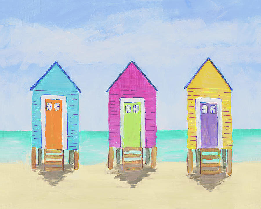 Beach Painting - Beach Shacks by Julie Derice