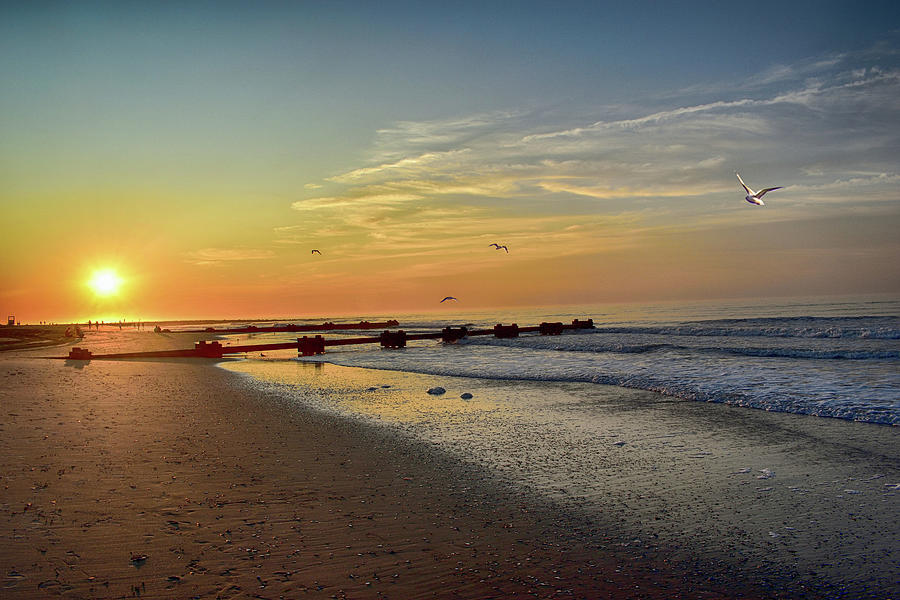 Summer Photograph - Beach Sunrise by James DeFazio