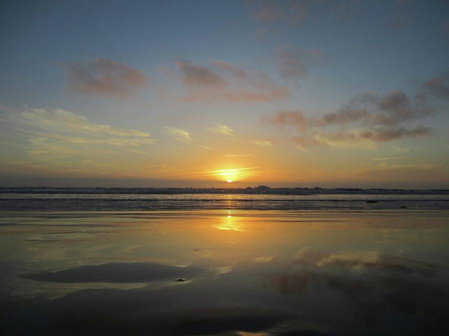 Beach Sunset Reflection Photograph By Monica Donaldson Stewart Fine Art America