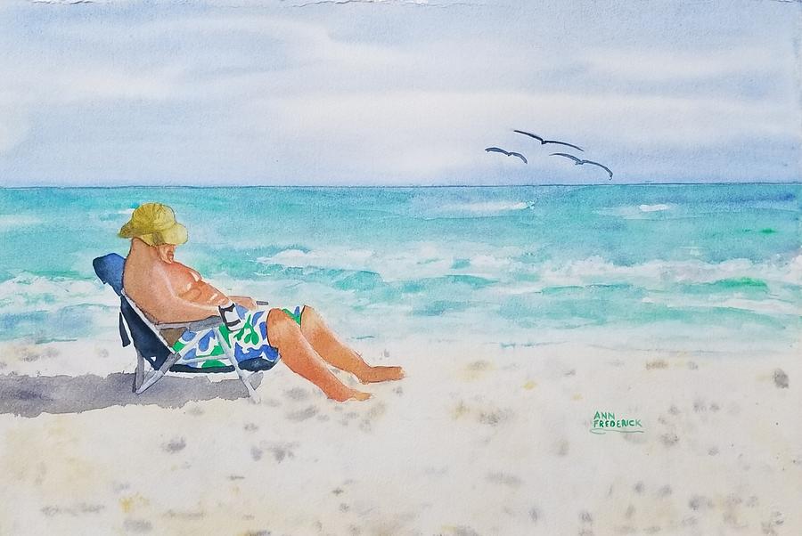 Beach time Painting by Ann Frederick