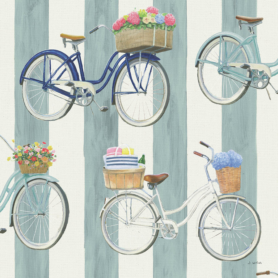 Bicycle Painting - Beach Time Pattern V by James Wiens