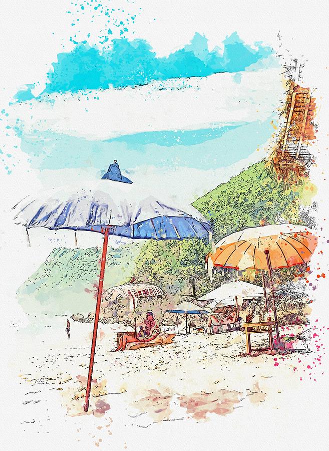 Beach Umbrella Sand Slightly Slanted Sketch Stock Vector (Royalty Free)  1033376107 | Shutterstock