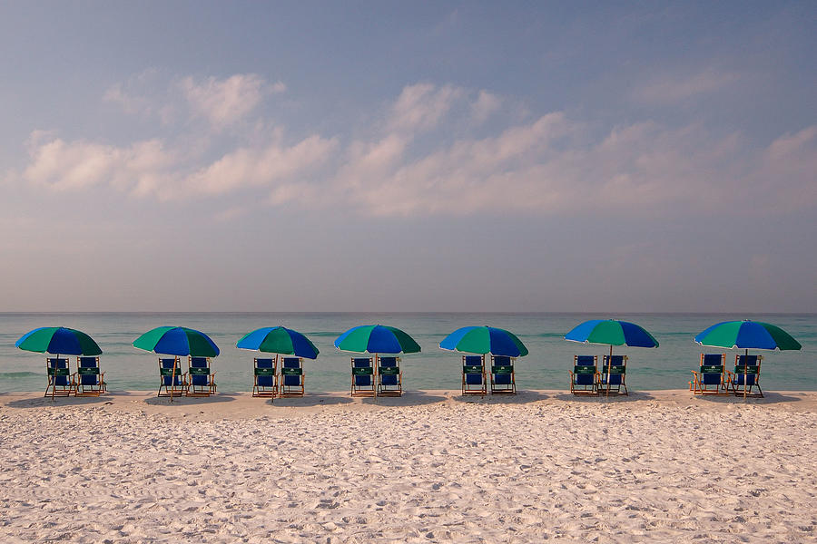 Nature Photograph - Beach Umbrellas by Ben Darby