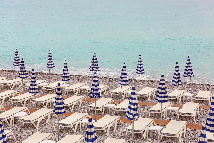 Beach Umbrellas in Nice Photograph by Melanie Alexandra Price