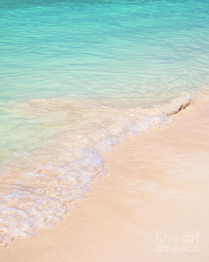 Beach wave and white sand Photograph by Delphimages Photo Creations