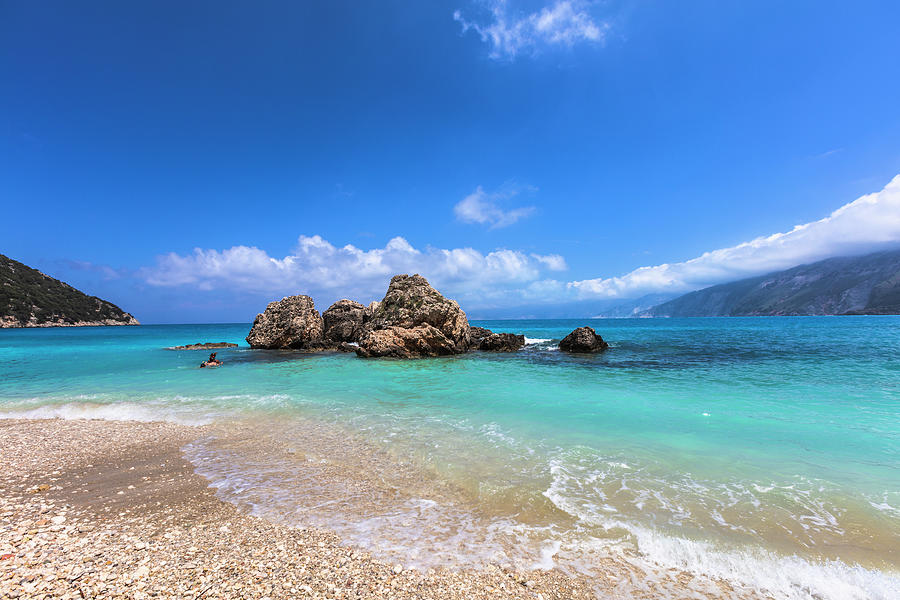 Beach With Azure Water And White Sand Photograph by Cavan Images - Fine ...