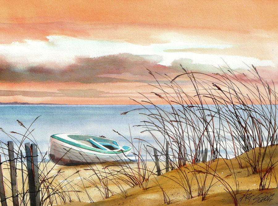 Beached In Breeze Painting by Art Scholz Beached In Breeze Painting by Art Scholz