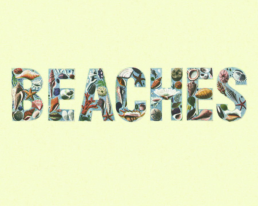 Typography Drawing - Beaches by CSA Images