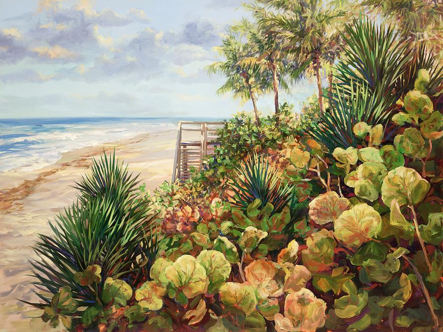 Beach Landscapes Painting - Beachside Garden by Laurie Snow Hein