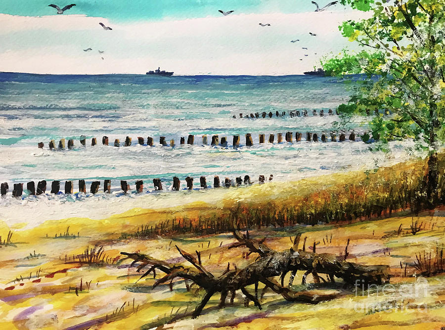 Beachside Serenity Painting by Dariusz Orszulik