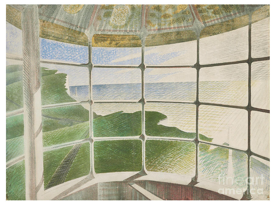 Beachy Head Lighthouse Drawing By Eric Ravilious - Pixels