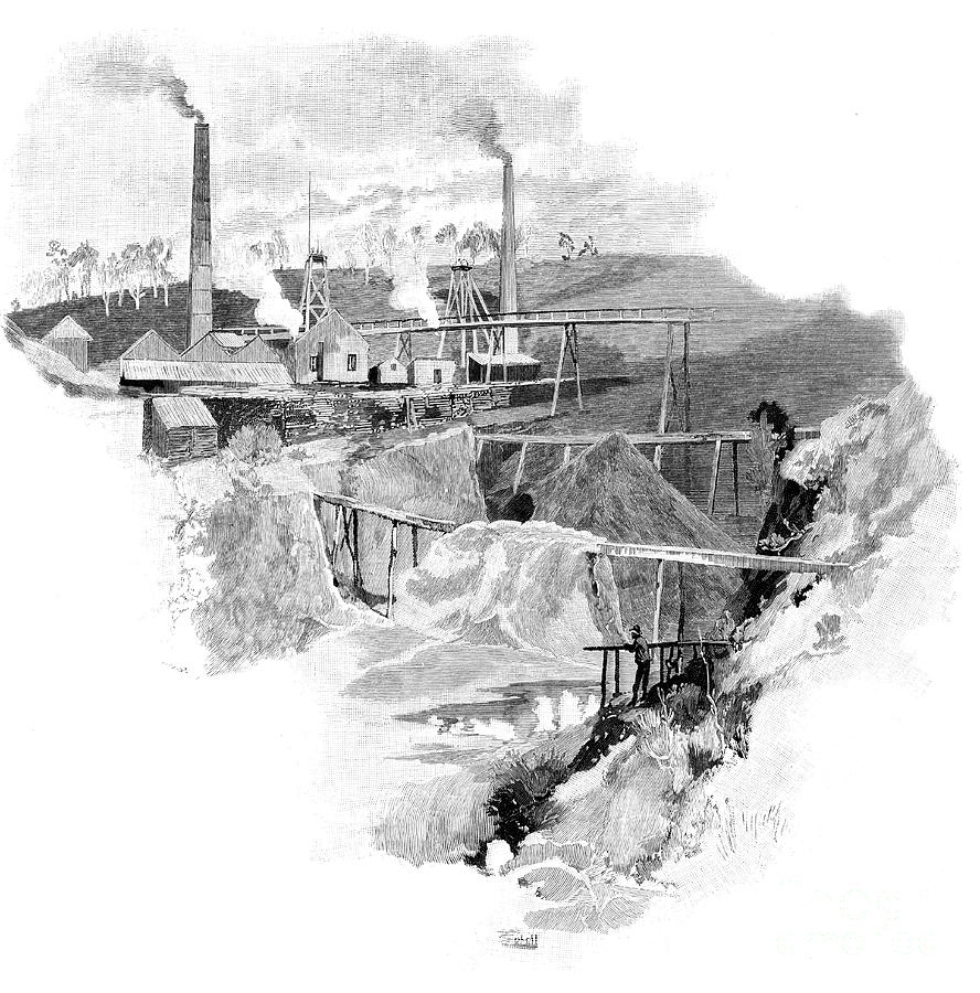 Beaconsfield Gold Mines, Tasmania Drawing by Print Collector