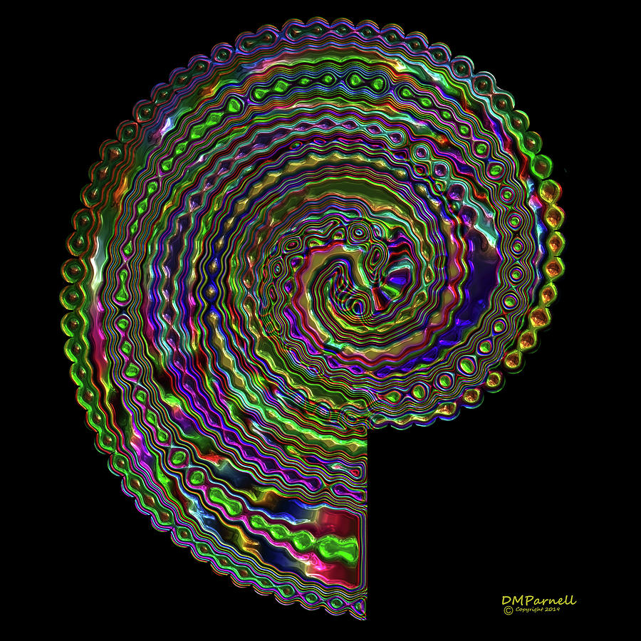 Abstract Digital Art - Beadwork Spiral Metallic by Diane Parnell