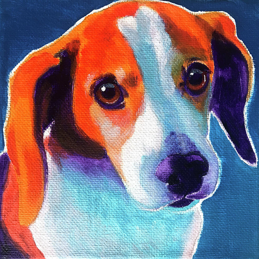 Portrait Painting - Beagle - Chase by Dawgart