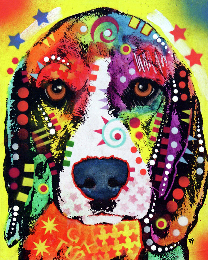 Dogs Mixed Media - Beagle Face by Dean Russo