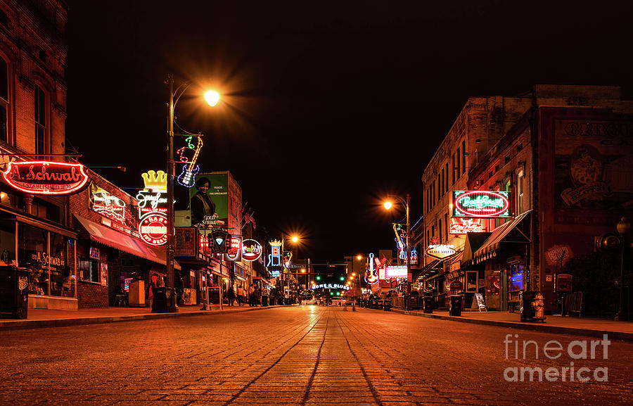 Beale Street Memphis at Night Photograph by Massimo Schianchi | Fine ...