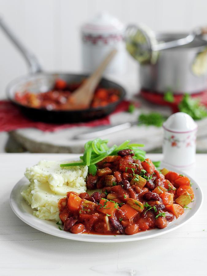 Bean Chilli With Mashed Potatoes Photograph by Gareth Morgans - Fine ...