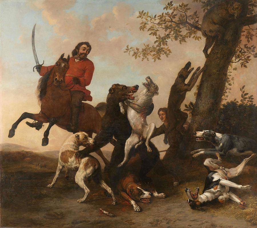 Bear Hunt. Painting by Paulus Potter