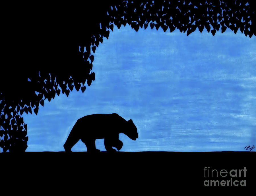 Bear - In The - Woods Drawing by D Hackett