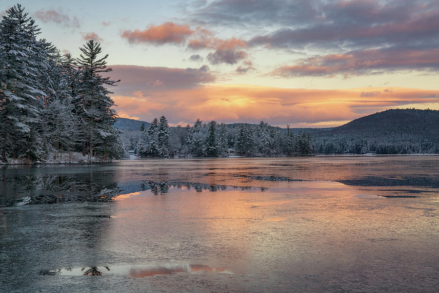 Bear Pond Transitions to Winter Photograph by Darylann Leonard Photography