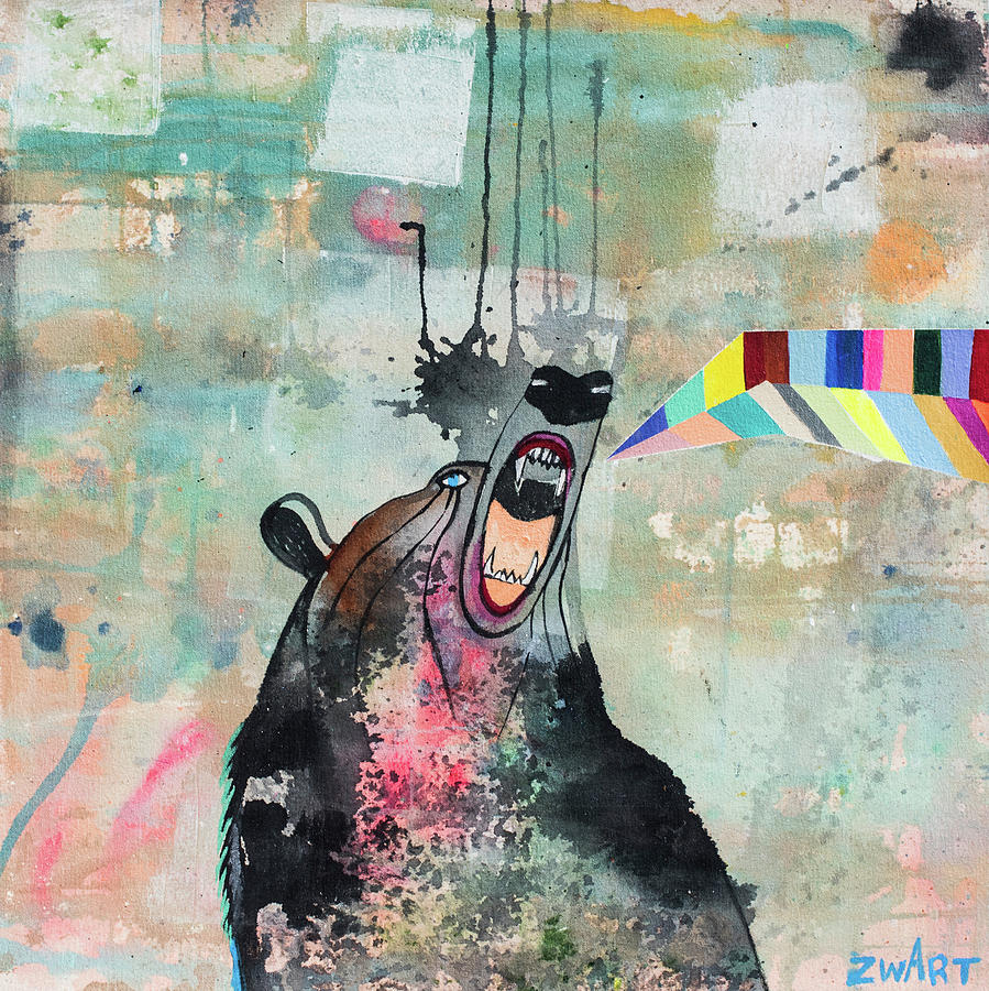 Animal Painting - Bear Spirit Scream by Zwart