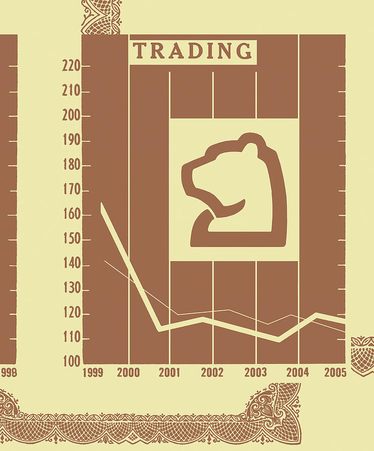 Fall Drawing - Bear Stock Market by CSA Images