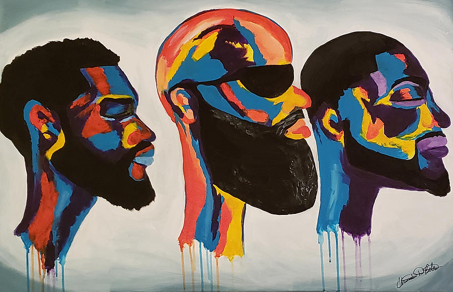 Abstract Painting - Beard Gang Matters by Christian Belton Abstract Painting - Beard Gang Matters by Christian Belton