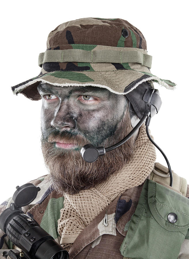 Bearded Commando Soldier Photograph by Oleg Zabielin