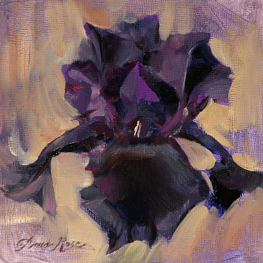 Iris Painting - Bearded Iris Study by Anna Rose Bain