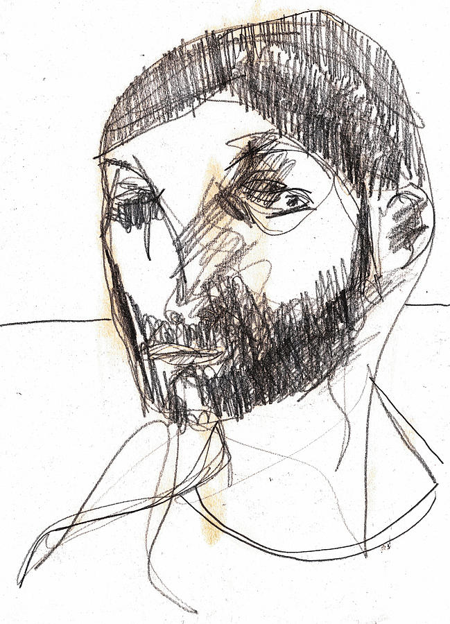 Bearded Man Drawing by Edgeworth Johnstone