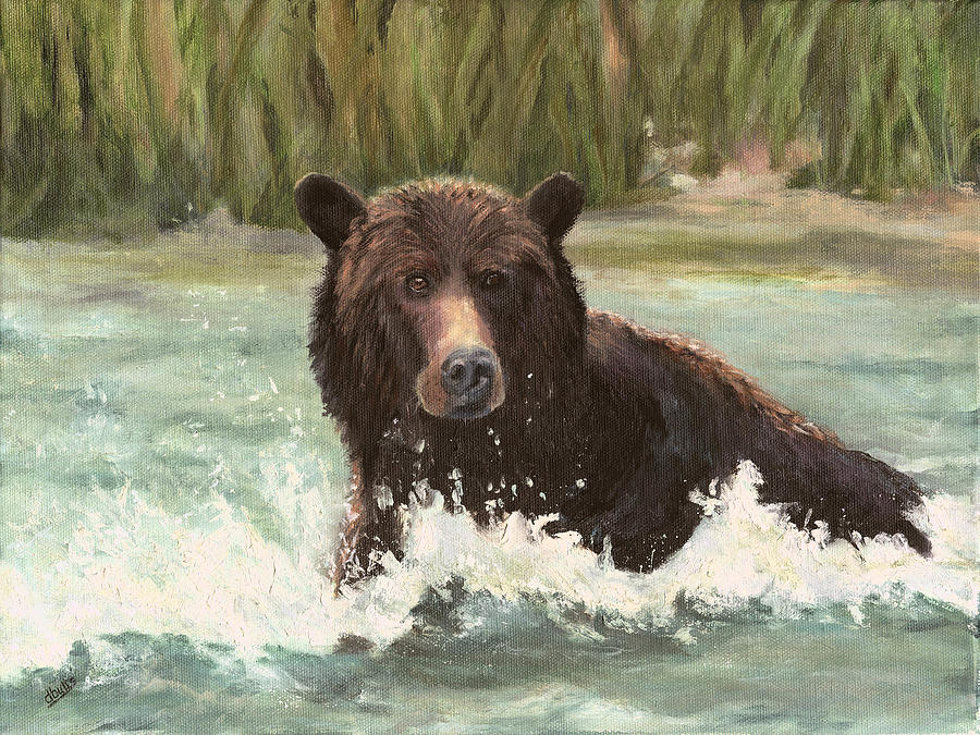 Bearly Wet Painting by Deborah Butts
