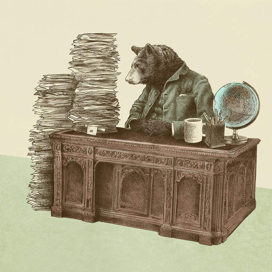 Bureaucrat Drawing - Bearocrat by Eric Fan Bureaucrat Drawing - Bearocrat by Eric Fan
