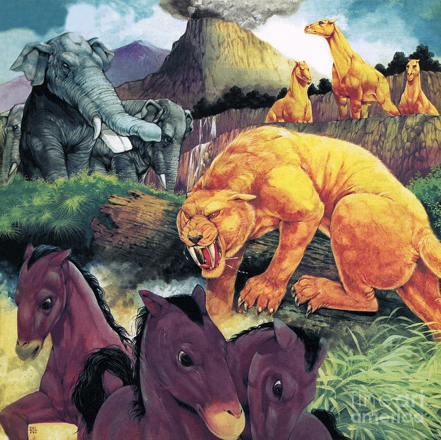 Beasts From Long Ago Painting by Richard Hook