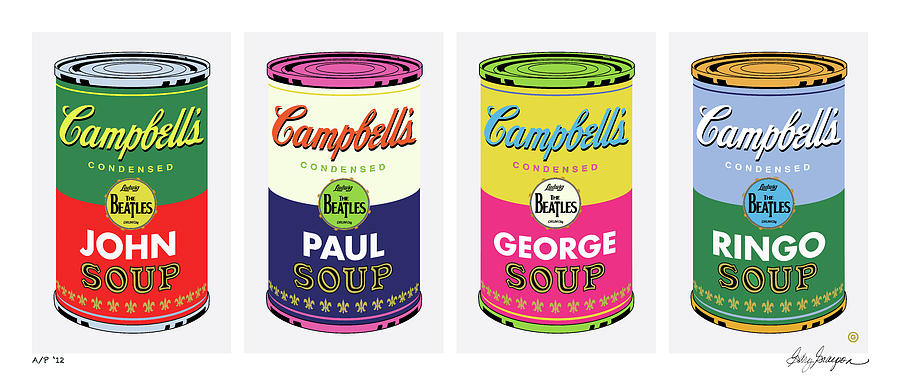 Beatle Soup Cans Painting by Gary Grayson