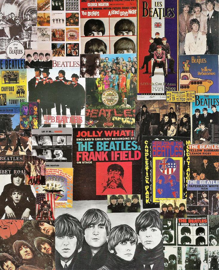 The Beatles Digital Art - Beatles Collage 3 by Doug Siegel