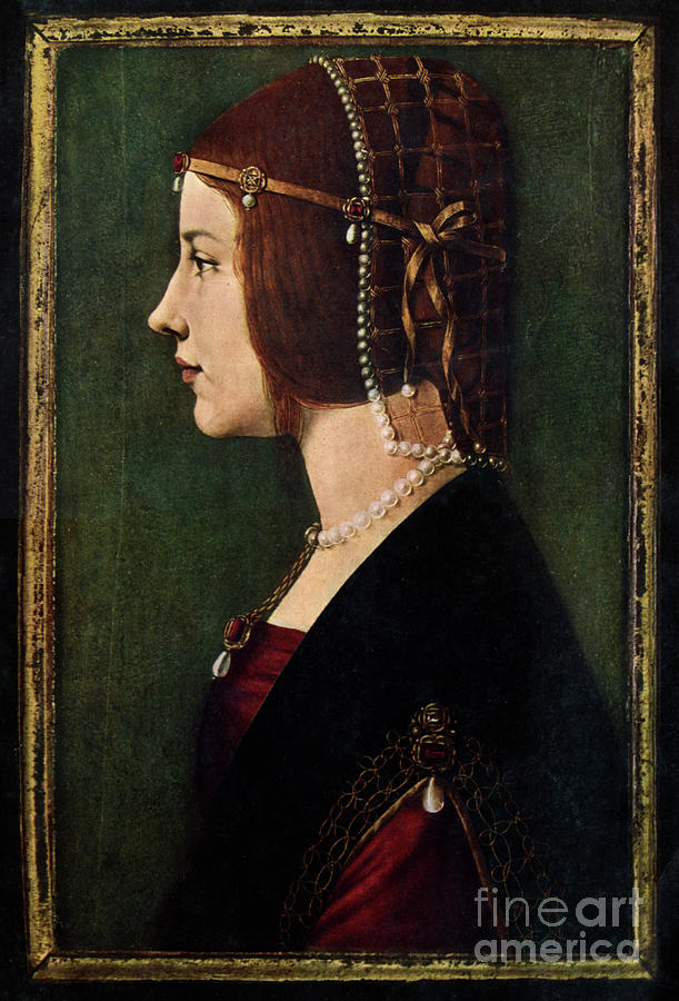 Beatrice Deste 1475-1497, C1490.artist Drawing by Print Collector