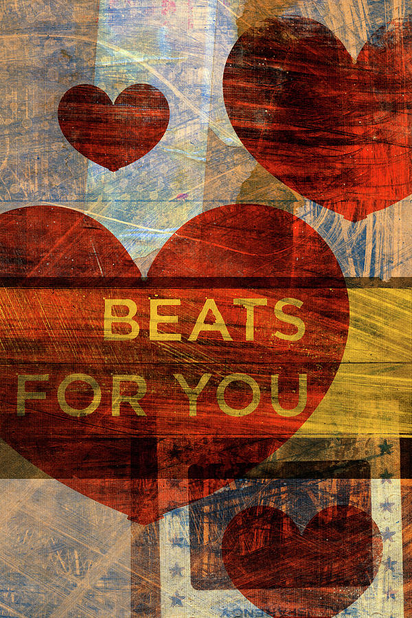 Typography Digital Art - Beats For You by John W. Golden