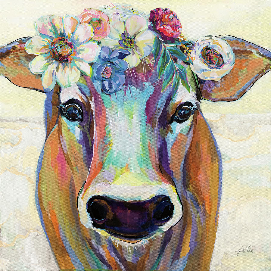 Beau With Flowers Painting by Jeanette Vertentes - Fine Art America