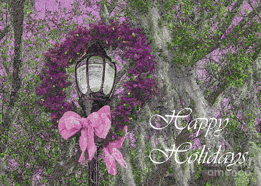 Holiday Photograph - Beaufort On Holiday, Pinks And Greens Happy Holidays by Banyan Ranch Studios Holiday Photograph - Beaufort On Holiday, Pinks And Greens Happy Holidays by Banyan Ranch Studios